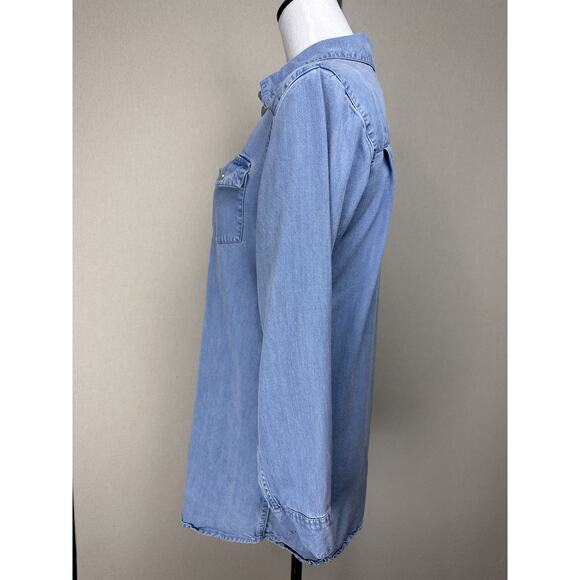 Soft Surroundings Shirt Top Womens Sz S Tencel Lyocell Button Up Long Sleeve - Picture 7 of 16